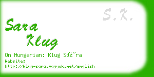 sara klug business card